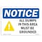 Signmission OSHA Sign, 18" H, Rigid Plastic, NOTICE All Drums In This Area Must Be Grounded Sign, Landscape OS-NS-P-1824-L-15220 - alternate 1